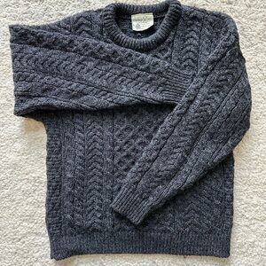 Vintage Irish Pure Wool Sweater | Charcoal Grey | Size S
